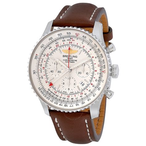 brown leather breitling
